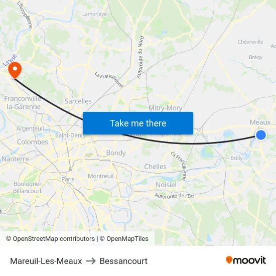 Mareuil-Les-Meaux to Bessancourt map
