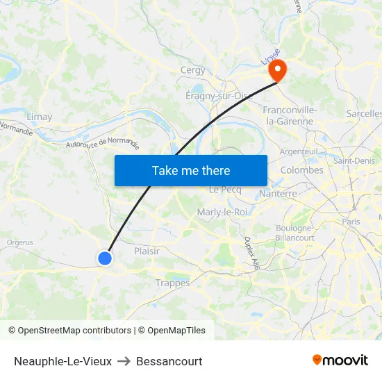 Neauphle-Le-Vieux to Bessancourt map