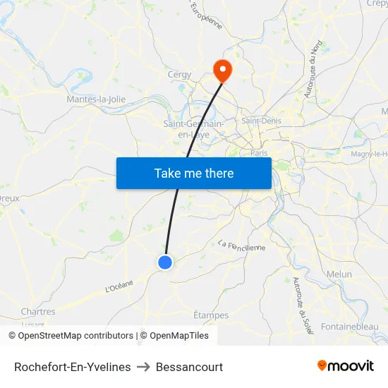 Rochefort-En-Yvelines to Bessancourt map