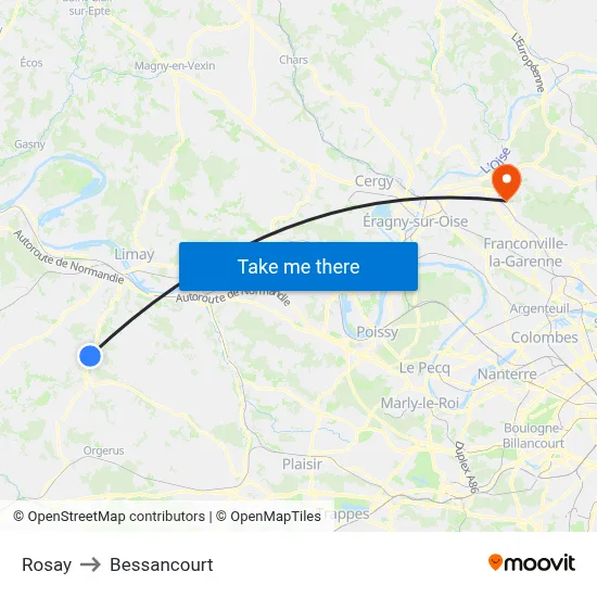 Rosay to Bessancourt map