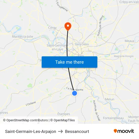 Saint-Germain-Les-Arpajon to Bessancourt map