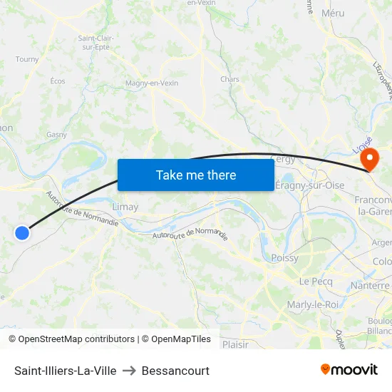 Saint-Illiers-La-Ville to Bessancourt map