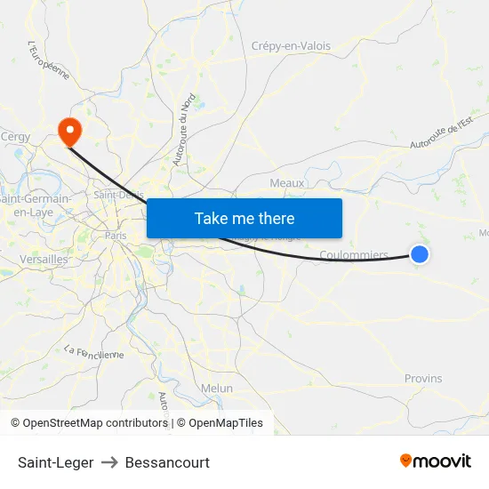 Saint-Leger to Bessancourt map