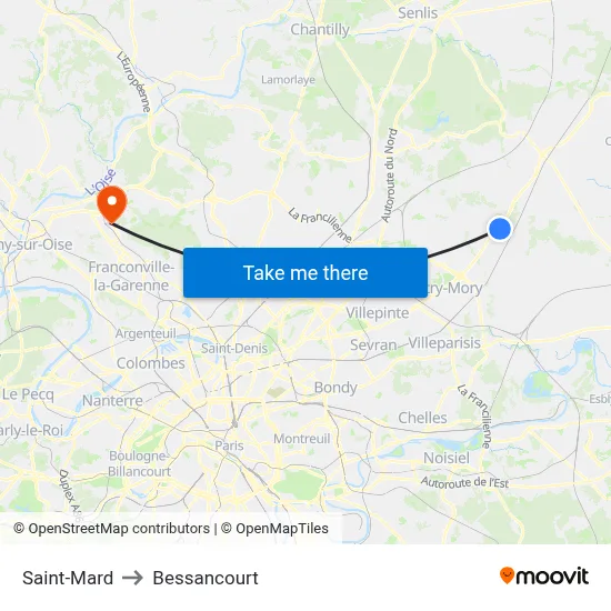 Saint-Mard to Bessancourt map