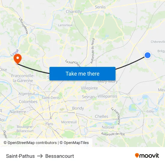 Saint-Pathus to Bessancourt map