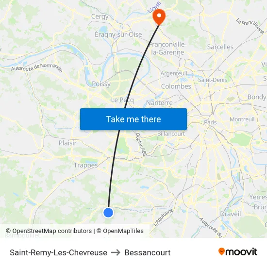 Saint-Remy-Les-Chevreuse to Bessancourt map
