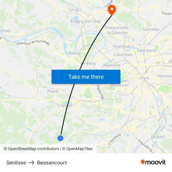 Senlisse to Bessancourt map