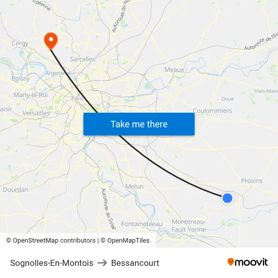 Sognolles-En-Montois to Bessancourt map