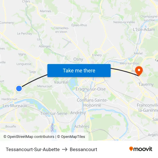 Tessancourt-Sur-Aubette to Bessancourt map