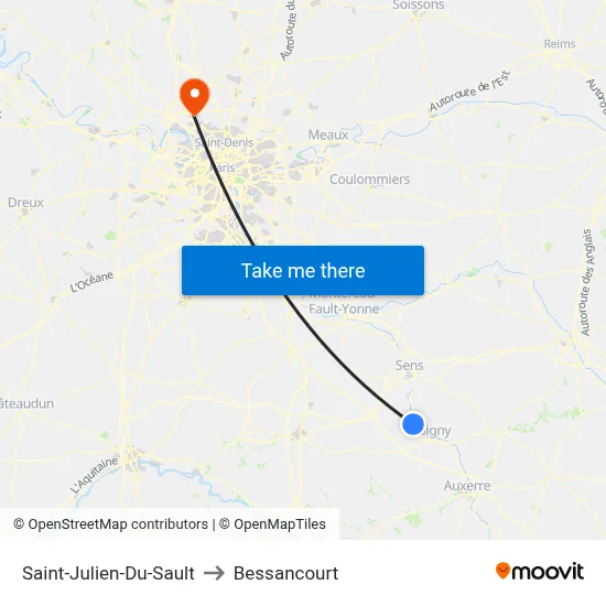 Saint-Julien-Du-Sault to Bessancourt map