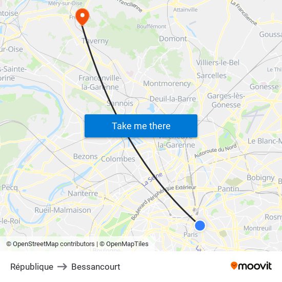 République to Bessancourt map