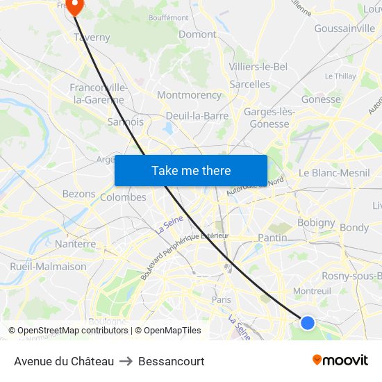 Avenue du Château to Bessancourt map