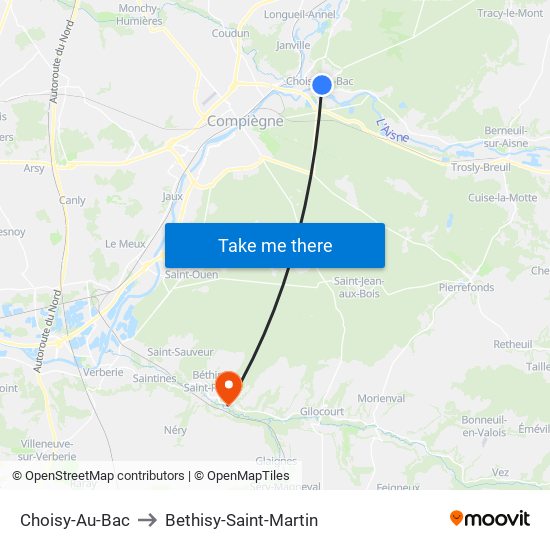 Choisy-Au-Bac to Bethisy-Saint-Martin map