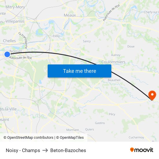 Noisy - Champs to Beton-Bazoches map