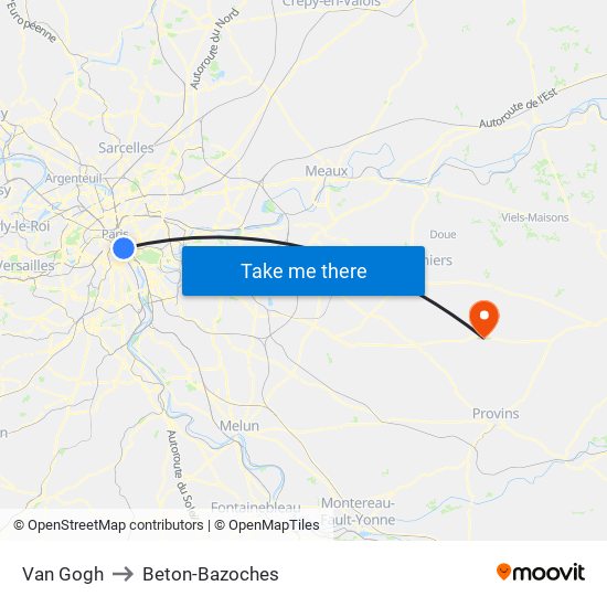 Van Gogh to Beton-Bazoches map