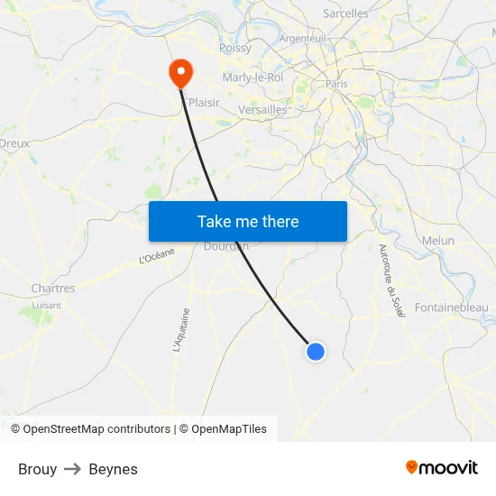 Brouy to Beynes map
