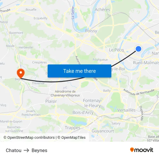 Chatou to Beynes map