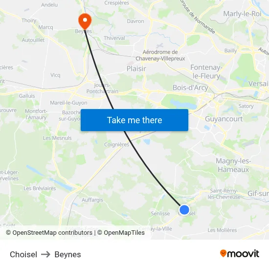 Choisel to Beynes map