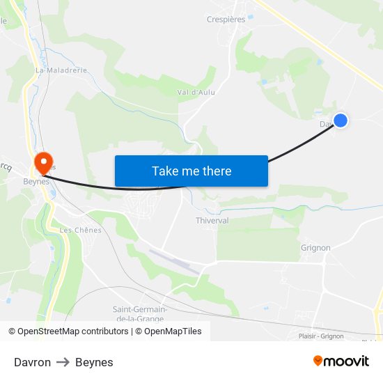 Davron to Beynes map