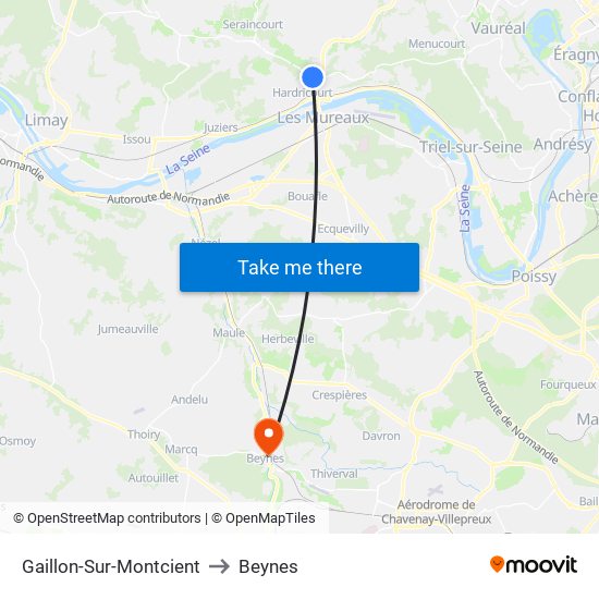 Gaillon-Sur-Montcient to Beynes map