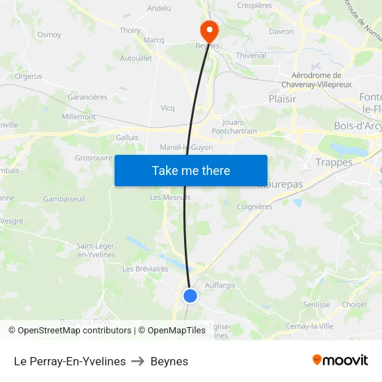 Le Perray-En-Yvelines to Beynes map