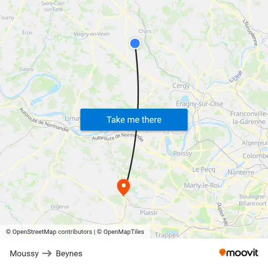 Moussy to Beynes map