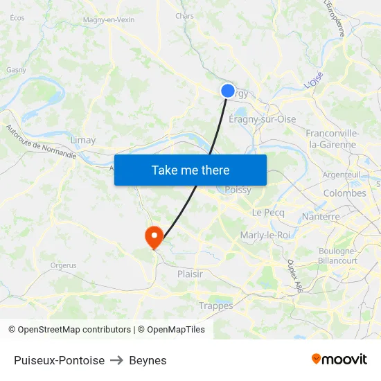Puiseux-Pontoise to Beynes map
