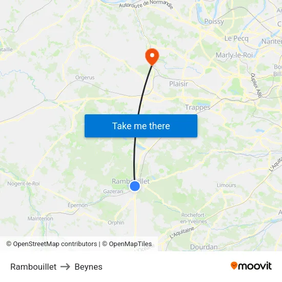 Rambouillet to Beynes map