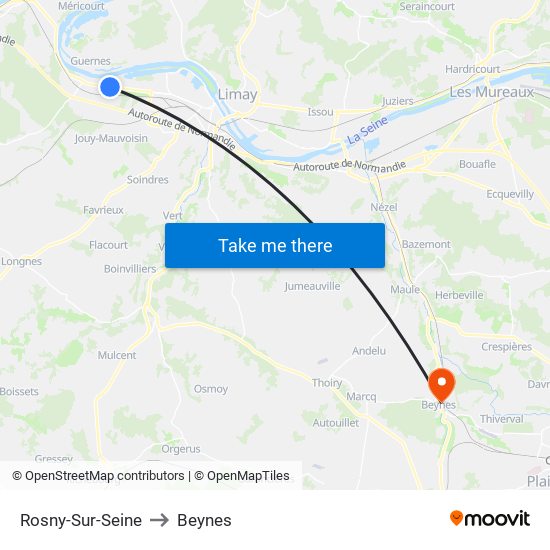 Rosny-Sur-Seine to Beynes map