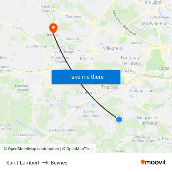 Saint-Lambert to Beynes map