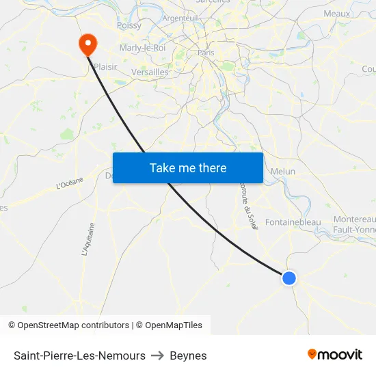 Saint-Pierre-Les-Nemours to Beynes map