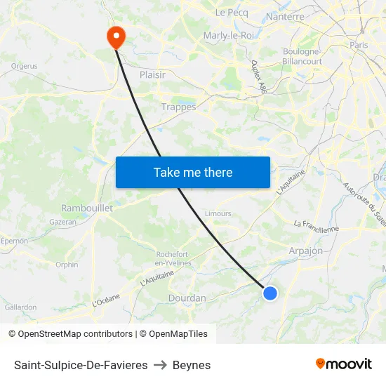 Saint-Sulpice-De-Favieres to Beynes map