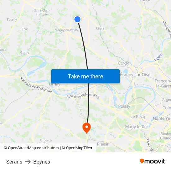 Serans to Beynes map