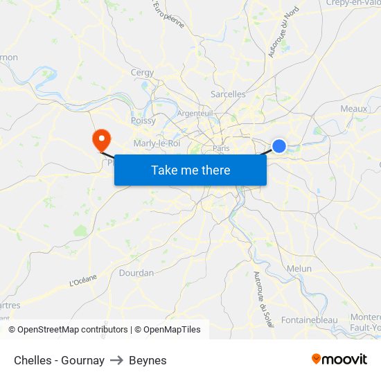 Chelles - Gournay to Beynes map