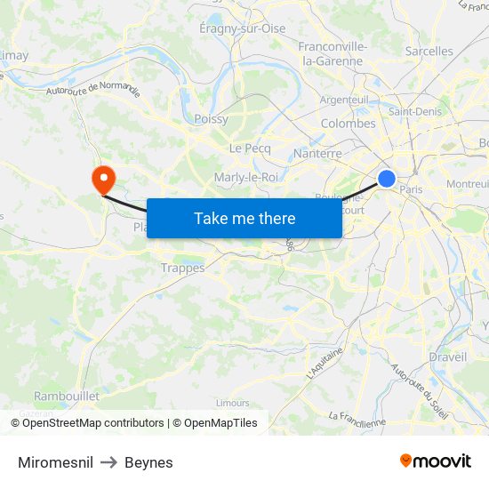 Miromesnil to Beynes map