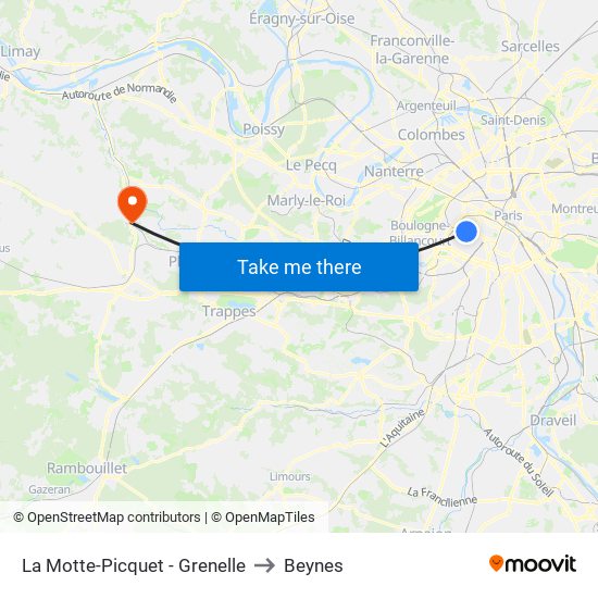 La Motte-Picquet - Grenelle to Beynes map
