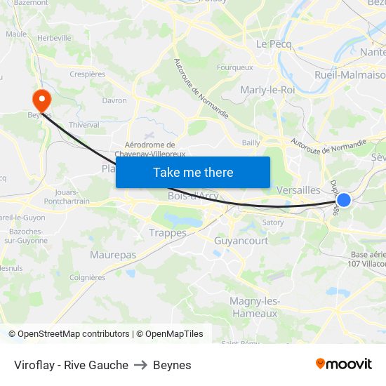 Viroflay - Rive Gauche to Beynes map
