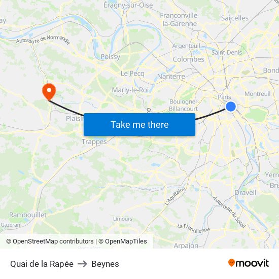 Quai de la Rapée to Beynes map