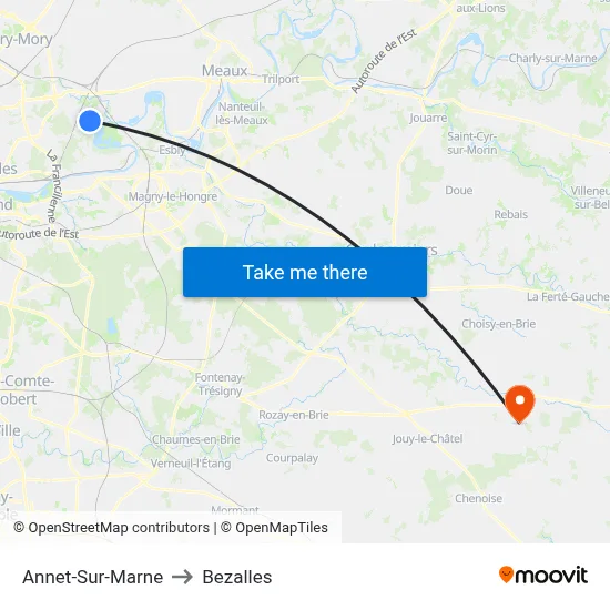 Annet-Sur-Marne to Bezalles map