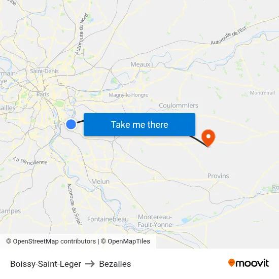 Boissy-Saint-Leger to Bezalles map