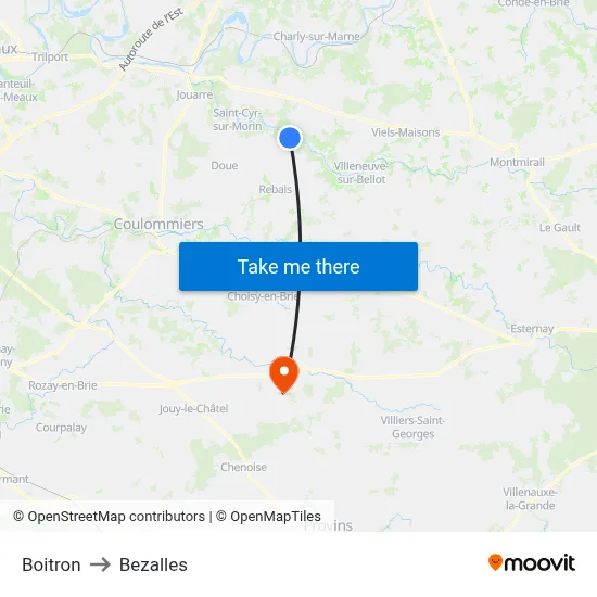 Boitron to Bezalles map