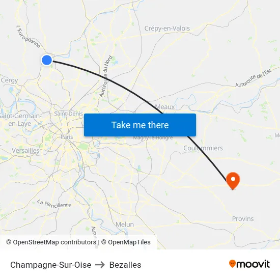 Champagne-Sur-Oise to Bezalles map