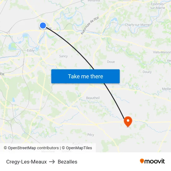 Cregy-Les-Meaux to Bezalles map