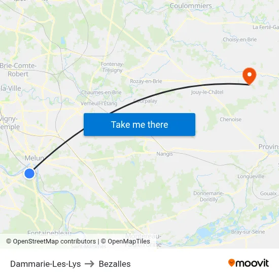 Dammarie-Les-Lys to Bezalles map