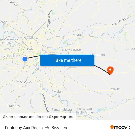 Fontenay-Aux-Roses to Bezalles map