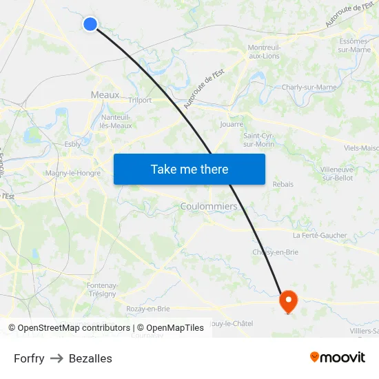 Forfry to Bezalles map