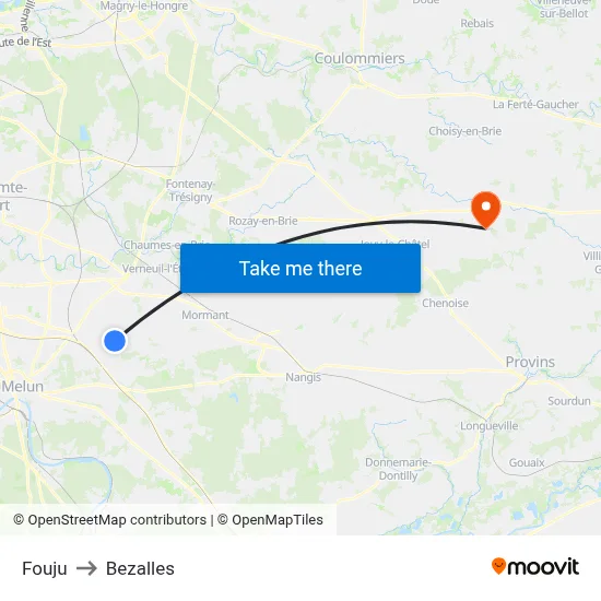 Fouju to Bezalles map