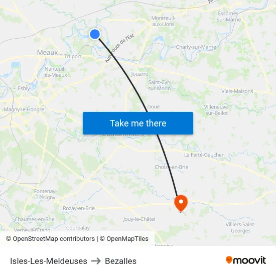Isles-Les-Meldeuses to Bezalles map