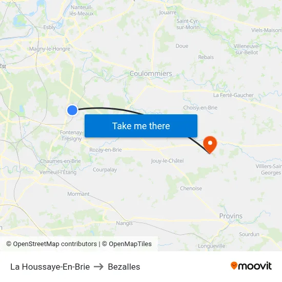 La Houssaye-En-Brie to Bezalles map