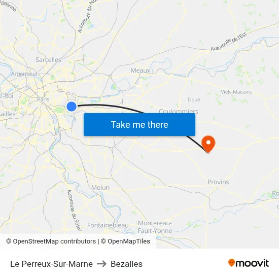 Le Perreux-Sur-Marne to Bezalles map